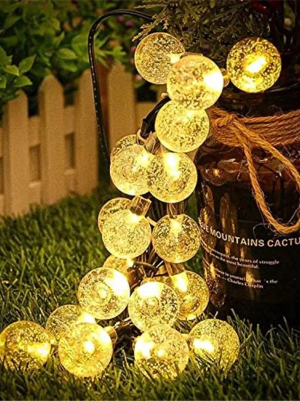 Solar String Lights Outdoor Waterproof LED Globe Fairy Lights Patio Garden Decor